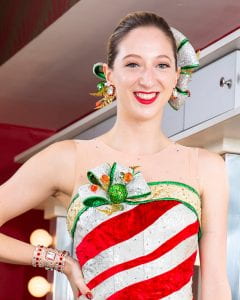Headshot of woman in Christmas dance costumer